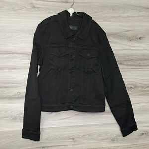 NWT- Women's Kut from the Kloth Cropped Black Denim Jacket